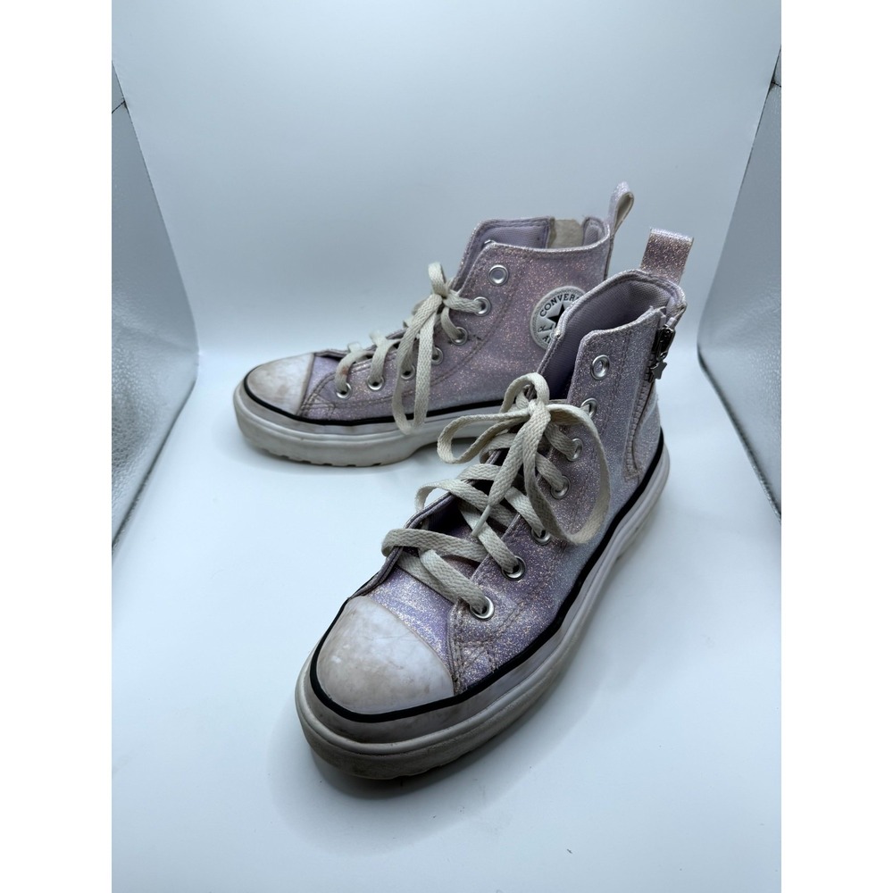 Converse Chuck Taylor All Star Lugged Lift Platform Hi GS Kid 4.5 Sneaker Violet